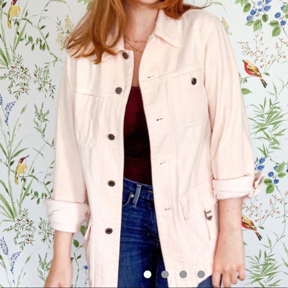 Pink denim jacket